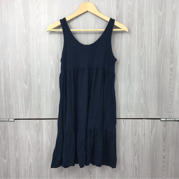 Vince WOMEN'S Navy Blue Stretch V Neck Sleeveless A Line Dress Size Small - Picture 5 of 5
